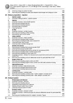 VW Arteon 3H (17-20) 4-cyl. petrol engines 179-200 hp repair workshop manual pdf