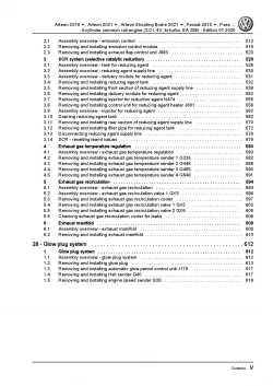 VW Arteon 3H (17-20) 4-cyl. diesel engines 2.0l repair workshop manual pdf ebook