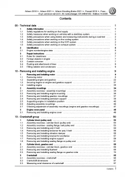 VW Arteon type 3H (17-20) 4-cyl. diesel engines 2.0l repair workshop manual pdf