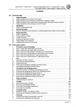 VW Arteon 3H (17-20) fuel supply system diesel engines repair manual pdf ebook