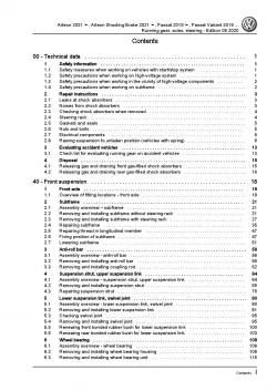 VW Arteon 3H from 2020 running gear axles steering repair workshop manual pdf