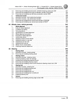 VW Arteon 3H from 2020 running gear axles steering repair workshop manual pdf