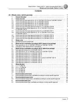 VW Arteon type 3H from 2020 wheels and tyres repair workshop manual pdf ebook