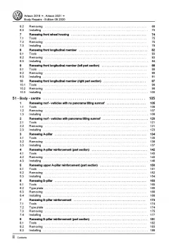 VW Arteon type 3H from 2020 body repairs workshop repair manual pdf ebook