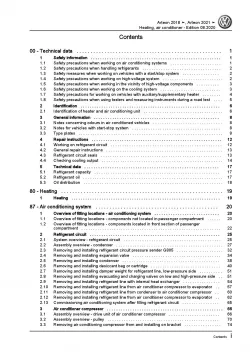 VW Arteon type 3H from 2020 heating air conditioning system repair manual pdf