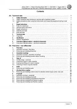 VW Arteon type 3H from 2020 propshaft and rear final drive repair manual pdf