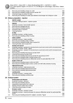 VW Arteon type 3H from 2020 4-cyl. petrol engines 179-290 hp repair manual pdf