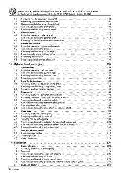 VW Arteon type 3H from 2020 4-cyl. petrol engines 190-320 hp repair manual pdf