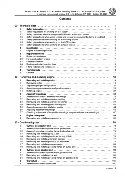 VW Arteon type 3H from 2020 4-cyl. diesel engines 239 hp repair manual pdf ebook