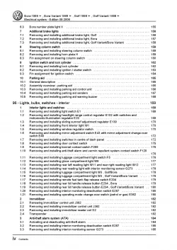 VW Bora type 1J 1998-2006 electrical system repair workshop manual pdf ebook