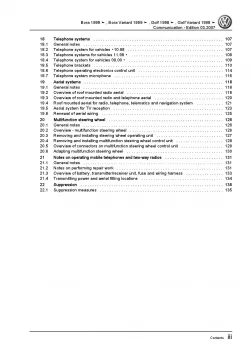 VW Bora 1J 1998-2006 communication radio navigation repair workshop manual pdf