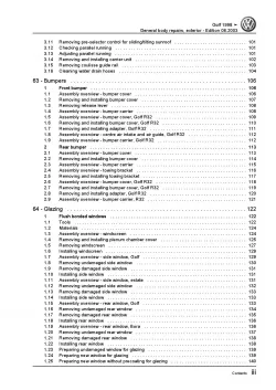 VW Bora 1J 1998-2006 general body repairs exterior repair workshop manual pdf