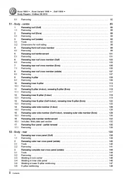 VW Bora type 1J 1998-2006 body repairs workshop repair manual pdf ebook