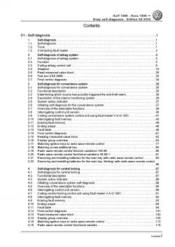 VW Bora type 1J 1998-2006 self-diagnosis for body repairs workshop manual pdf