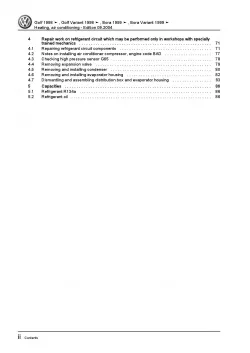 VW Bora type 1J 1998-2006 heating air conditioning system repair manual pdf