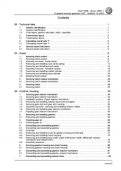 VW Bora type 1J 1998-2006 5 speed manual gearbox 02T repair workshop manual pdf