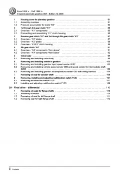 VW Bora type 1J 1998-2006 5 speed automatic gearbox 09A repair manual pdf ebook