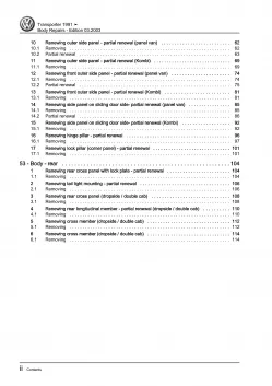 VW Transporter T4 1990-2003 body repairs workshop manual download pdf eBook