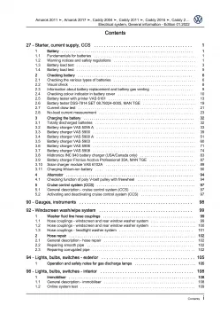 VW Bus T5 2003-2009 electrical system general information repair workshop eBook