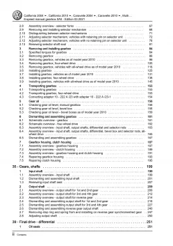 VW Bus T5 2003-2009 6 speed manual gearbox 0A5 repair workshop manual pdf eBook