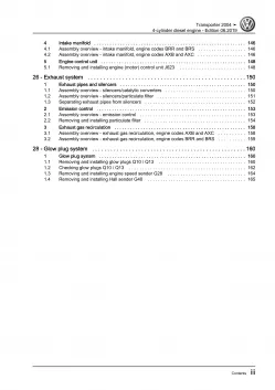 VW Bus T5 2003-2009 4-cyl. 1.9l diesel engines 84-105 hp repair workshop eBook