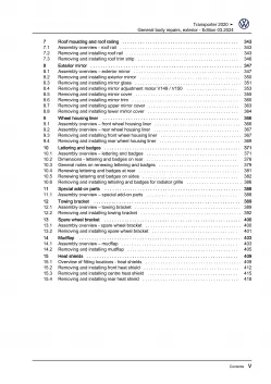 VW Bus T6.1 2019-2021 general body repairs exterior guide workshop manual eBook