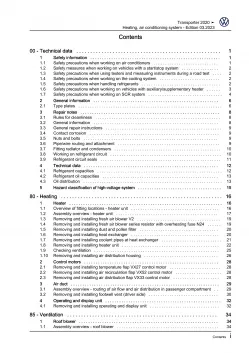 VW Bus T6.1 (19-21) heating air conditioning system repair workshop manual eBook