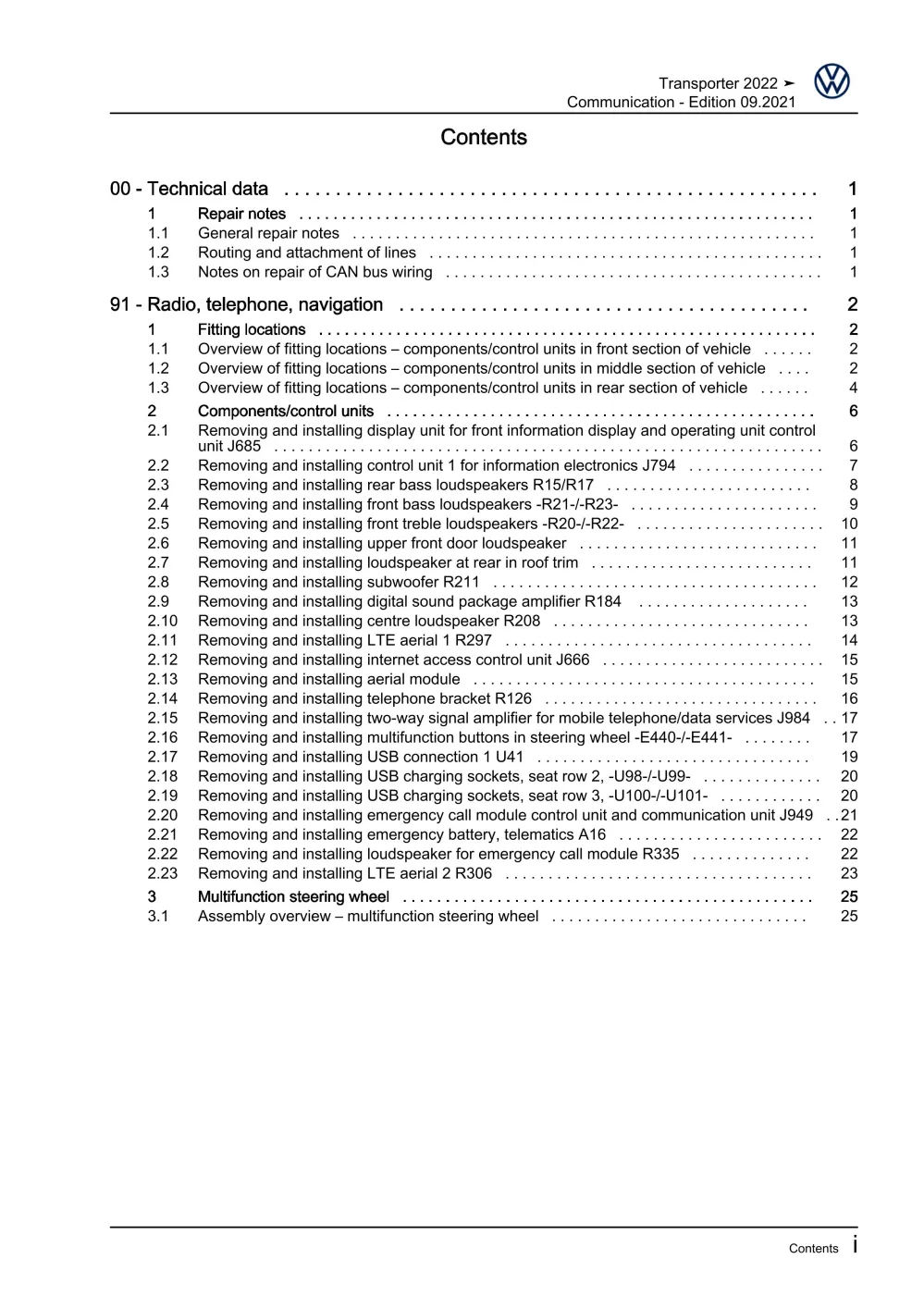 VW Transporter T7 from 2021 communication radio navigation repair workshop eBook