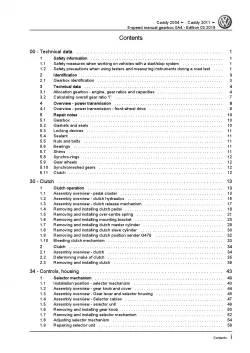 VW Caddy 2C 2010-2015 5 speed manual gearbox 0A4 repair workshop manual pdf