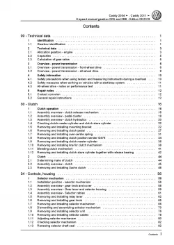 VW Caddy 2C 2010-2015 6 speed manual gearbox 02Q 0BB repair workshop manual pdf