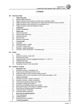 VW Caddy 2C 2010-2015 7 speed dual clutch gearbox 0AM repair workshop manual pdf