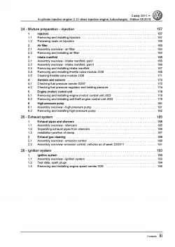 VW Caddy 2C 2010-2015 4-cyl. 1.2l petrol engines 86-105 hp repair manual pdf