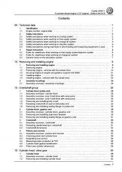 VW Caddy type 2K 2003-2010 4-cyl. diesel engines 1.9l repair workshop manual pdf