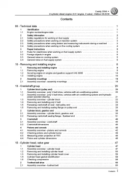 VW Caddy type 2K 2003-2010 4-cyl. diesel engines 2.0l repair workshop manual pdf