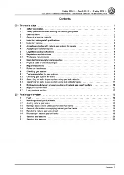 VW Caddy 2K 2003-2010 gas drive general info repairs workshop manual pdf ebook