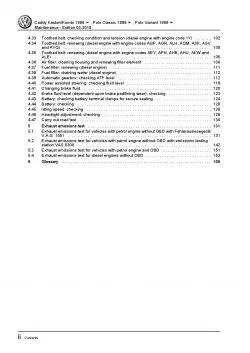 VW Caddy type 9K 1995-2003 maintenance repair workshop manual pdf file ebook