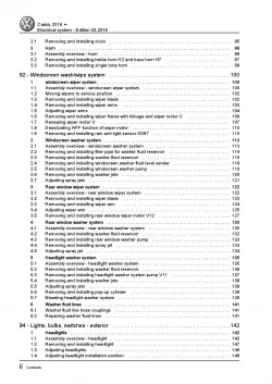 VW Caddy type SA 2015-2020 electrical system repair workshop manual pdf ebook