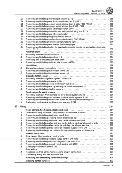 VW Caddy type SA 2015-2020 electrical system repair workshop manual pdf ebook