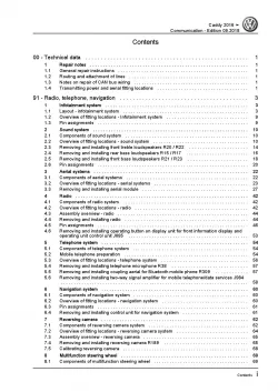 VW Caddy type SA 2015-2020 communication radio navigation repair manual pdf