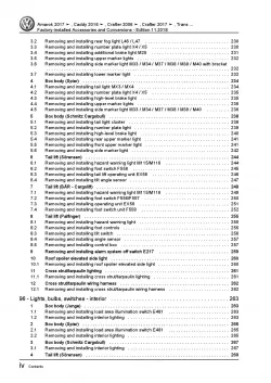 VW Caddy SA (15-20) factory installed accessories conversions repair manual pdf