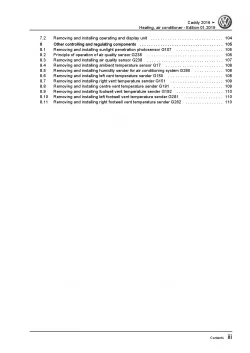 VW Caddy SA 2015-2020 heating air conditioning system repair workshop manual pdf