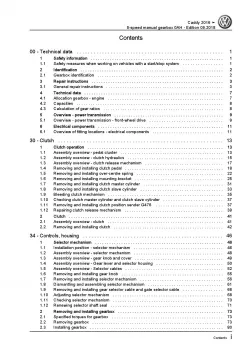 VW Caddy type SA 2015-2020 5 speed manual gearbox 0AH repair workshop manual pdf