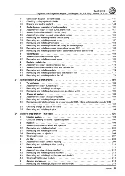 VW Caddy SA 2015-2020 3-cyl. 1.0l petrol engines 84-102 hp repair manual pdf