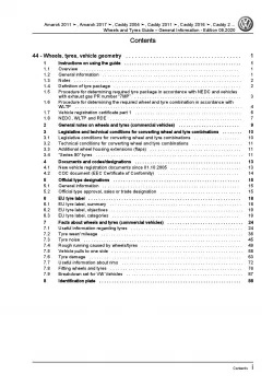 VW Caddy type SB from 2020 wheels tyres general info repair workshop manual pdf