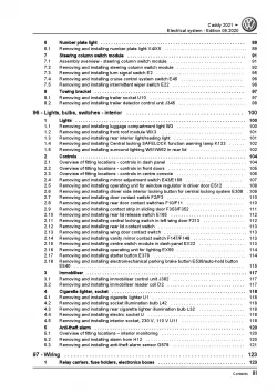 VW Caddy type SB from 2020 electrical system repair workshop manual pdf ebook