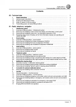 VW Caddy SB from 2020 communication radio navigation repair workshop manual pdf