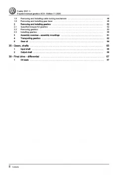 VW Caddy type SB from 2020 6 speed manual gearbox 0C9 repair workshop manual pdf