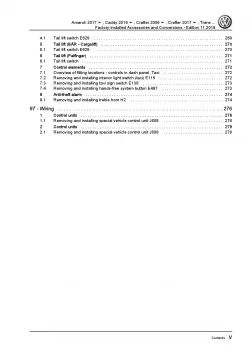 VW Crafter 2E 06-16 factory installed accessories conversions repair manual pdf