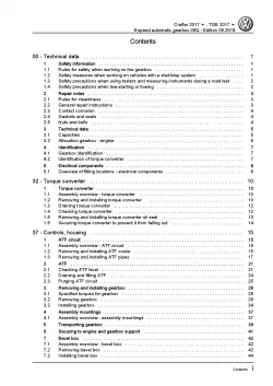 VW Crafter SY from 2017 8 speed automatic gearbox 09Q repair workshop manual pdf