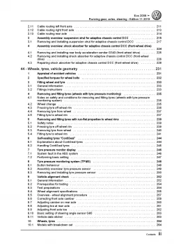 VW EOS type 1F 2006-2015 running gear axles steering repair workshop manual pdf